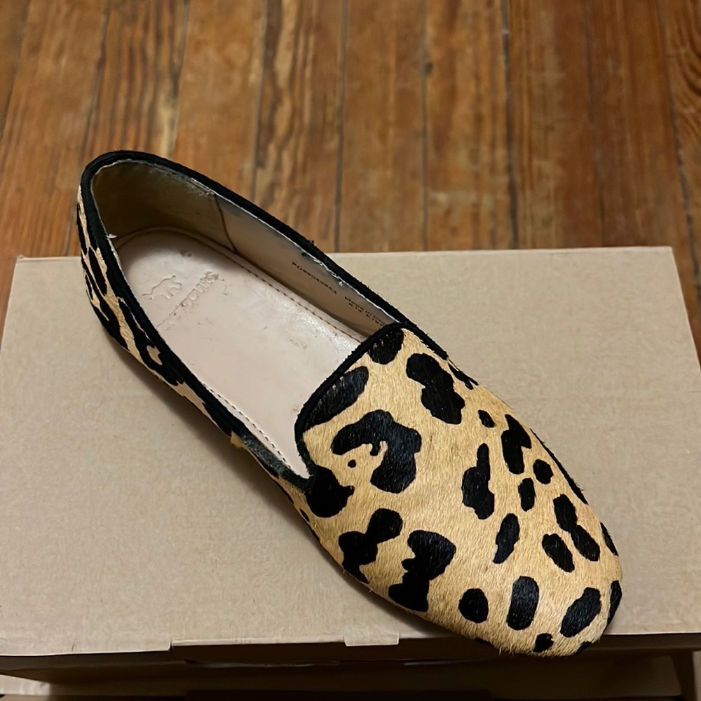 J Crew crew cuts leopard suede loafers. Used, Excellent condition